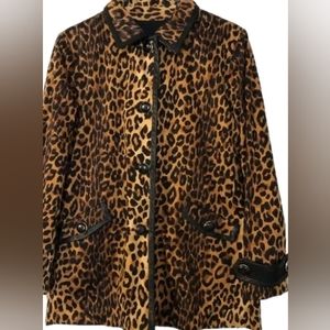 Jones New York reversible Black/Leopard print trench coat❤️❤️